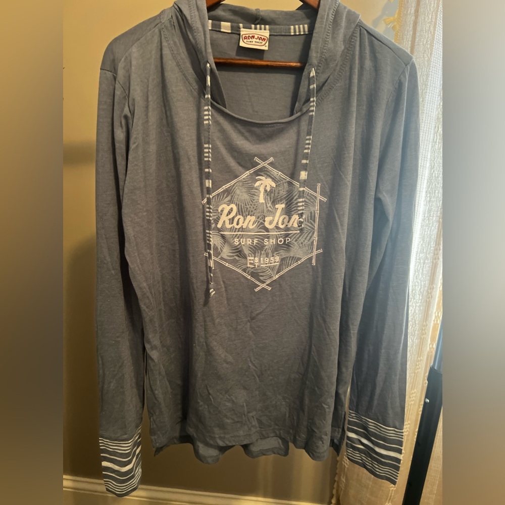 Ron Jon (XL) - Lightweight Steel Blue Hoodie